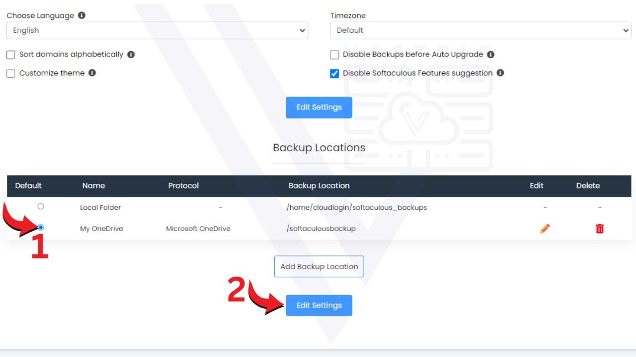 set New location as default